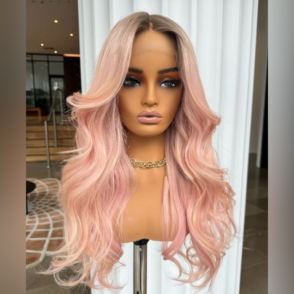 Elegant Pink Ombre Wig
